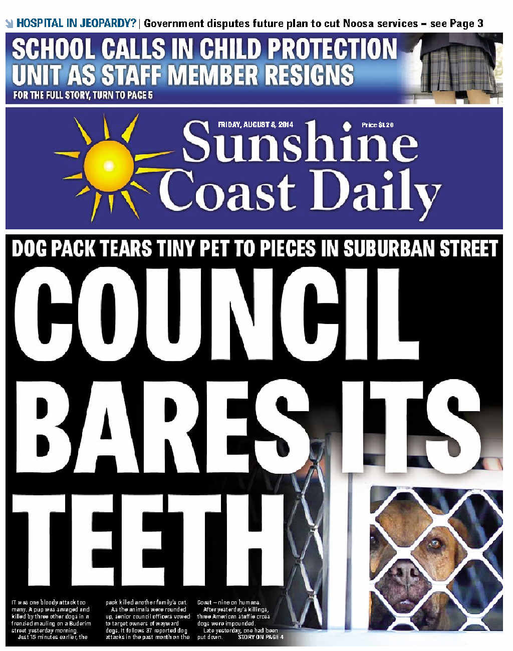 The Daily's front page earlier this year. The Daily's front page earlier this year.